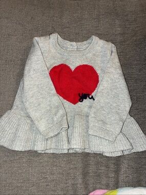 GAP Gray Sweater with Red Heart